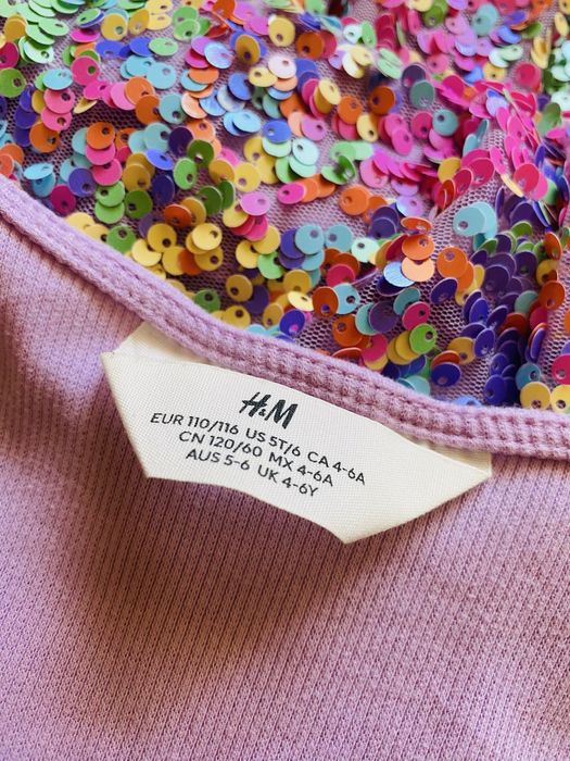 Vestido Festa Lilás Menina 4-6 Anos – H&M, Como Novo