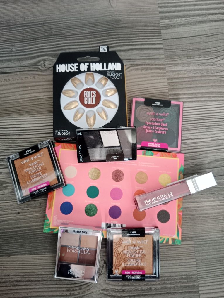 Zestaw 7 kosmetyków Physicians Formula, Wet n Wild, cienie, pomadka...