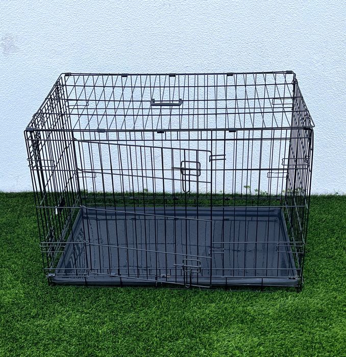 Transportadora / Gaiola (c/ 1 Porta) para Cães e Gatos (Preta)