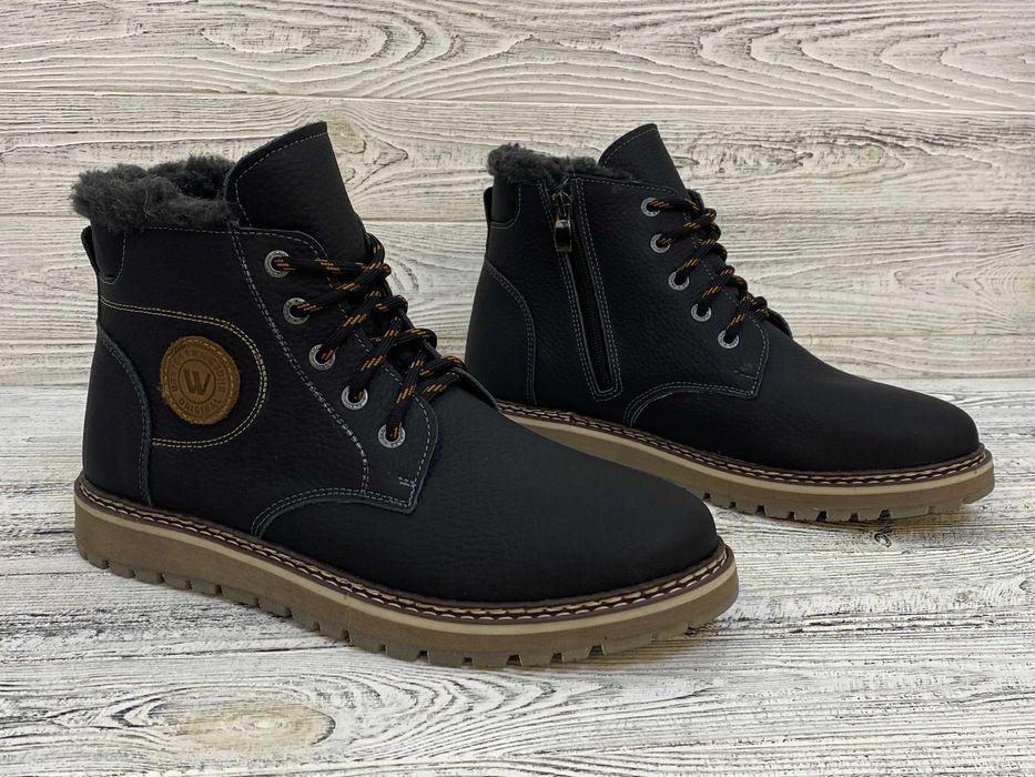 Чоловічі зимові кросівки черевики Натуральна шкіра, хутро Walker 36-47