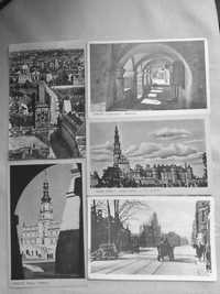 Przedwojenne pocztówki kartki Łódź, Częstochowa,Praga czeska, Zamość