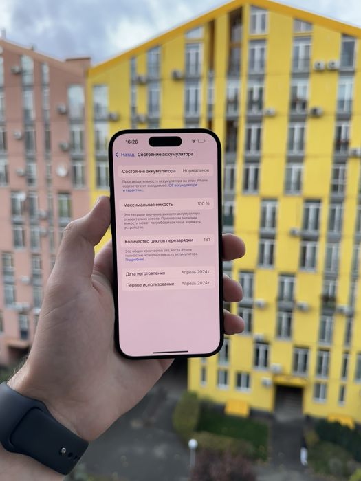 100% Аккум Идеал iPhone 15 Pro 128Gb Black Titanium Neverlock Айфон