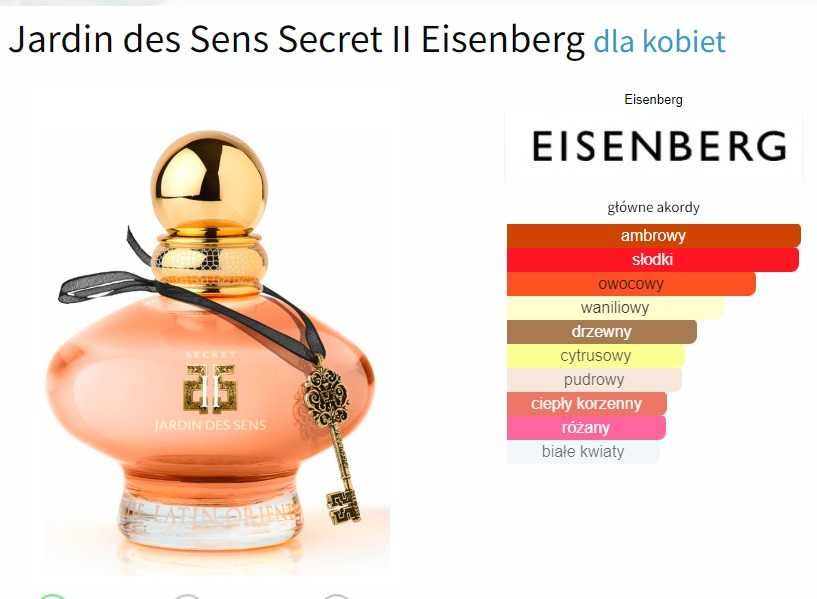 Jardin des Sens Secret II Eisenberg woda perfumowana