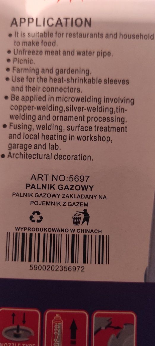 Palnik gazowy na kartusze,opalarka