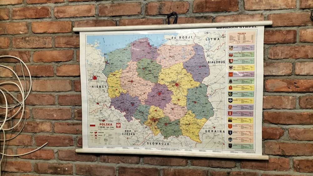 Mapa Polski ,zwijana.