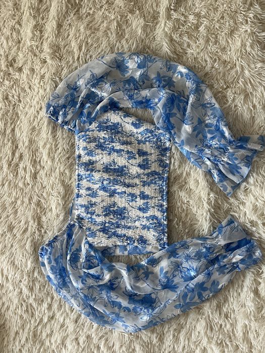 Топ Короткий З Рукавами Жіночий Розмір XS/S Блакитний