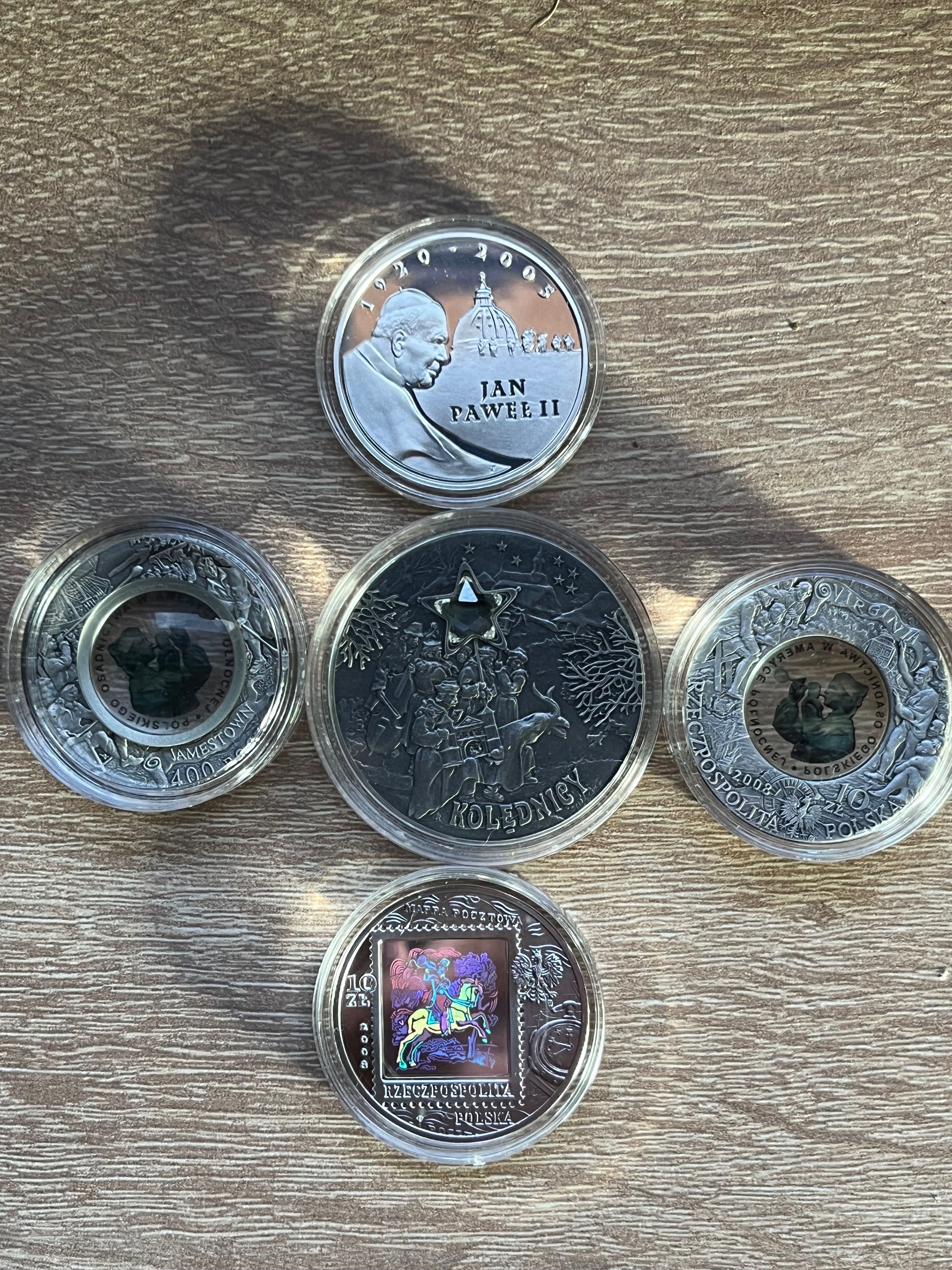 5 Monety srebrne komplet