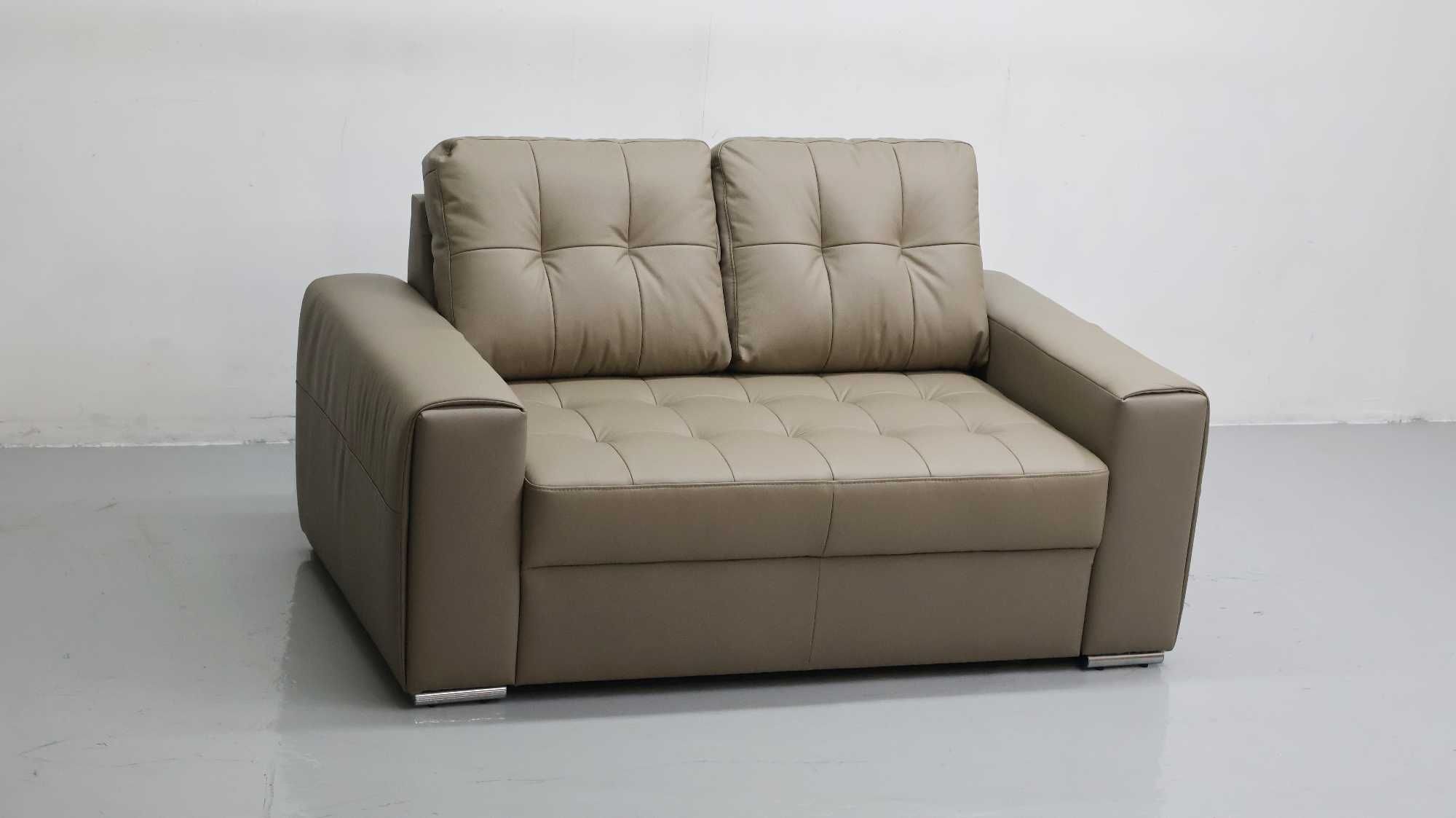 KOMPLET 2+1 sofy, kanapy, zestaw piaskowa skóra naturalna Madras 4119