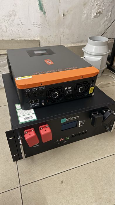 Комплект резервного живлення дбж інвертор powmr 6.2квт + lifepo4 5квт
