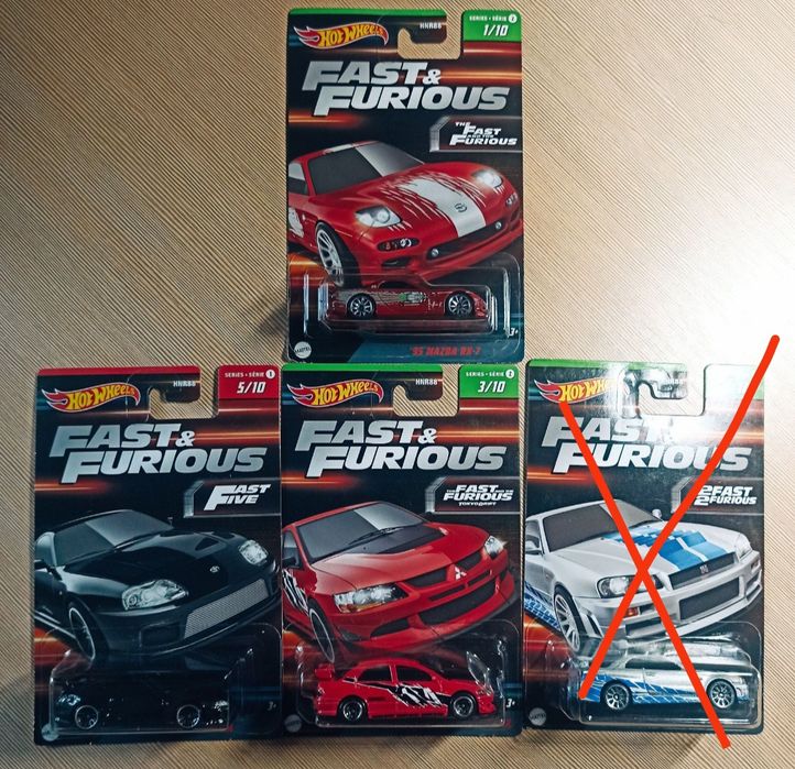 Hot wheels fast and furious supra, 5-Pack, rx-7, silvia s15, eclipse