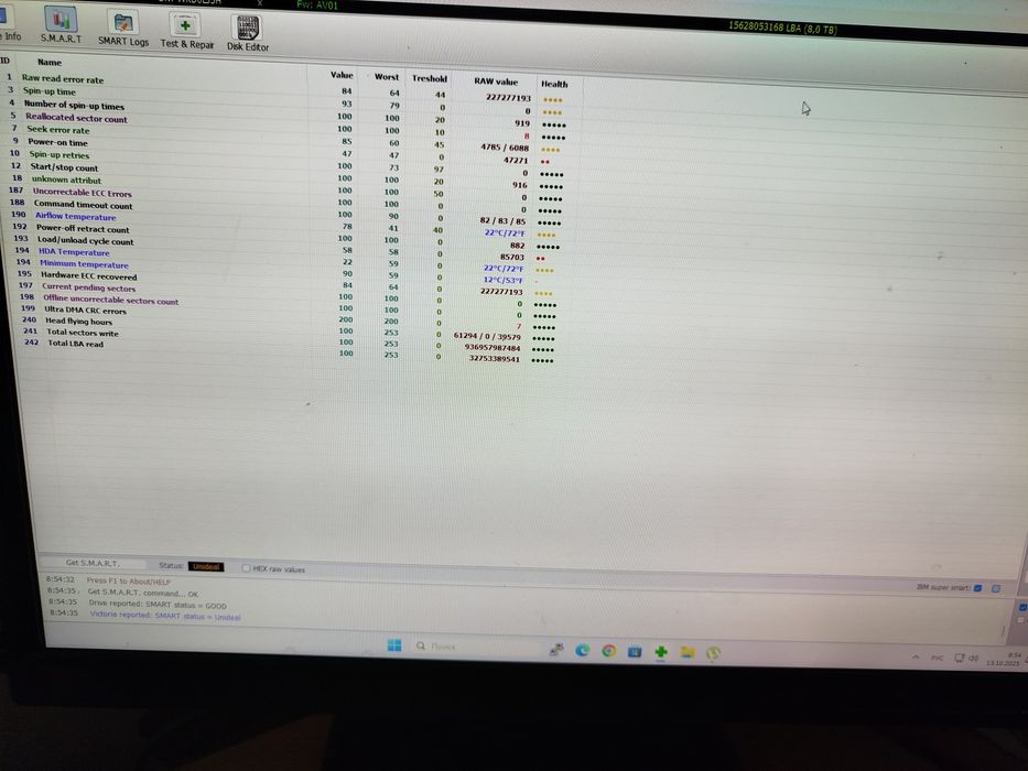 Жорсткий диск Seagate 8TB стан добрий