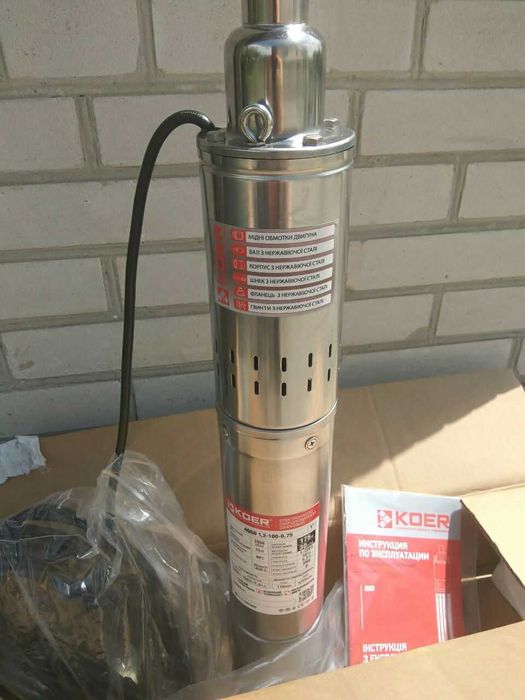 Насос Свердловинний Шнековий Koer 4QGD 1.2-100-0.75 КВт.  Бренд(Чехія)