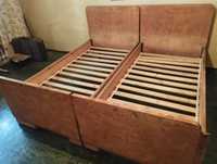zestaw mebli PRL - łóżko + szafa