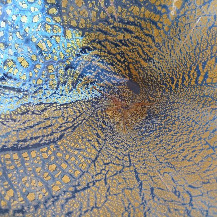 Tigela de vidro Murano vintage cor ouro