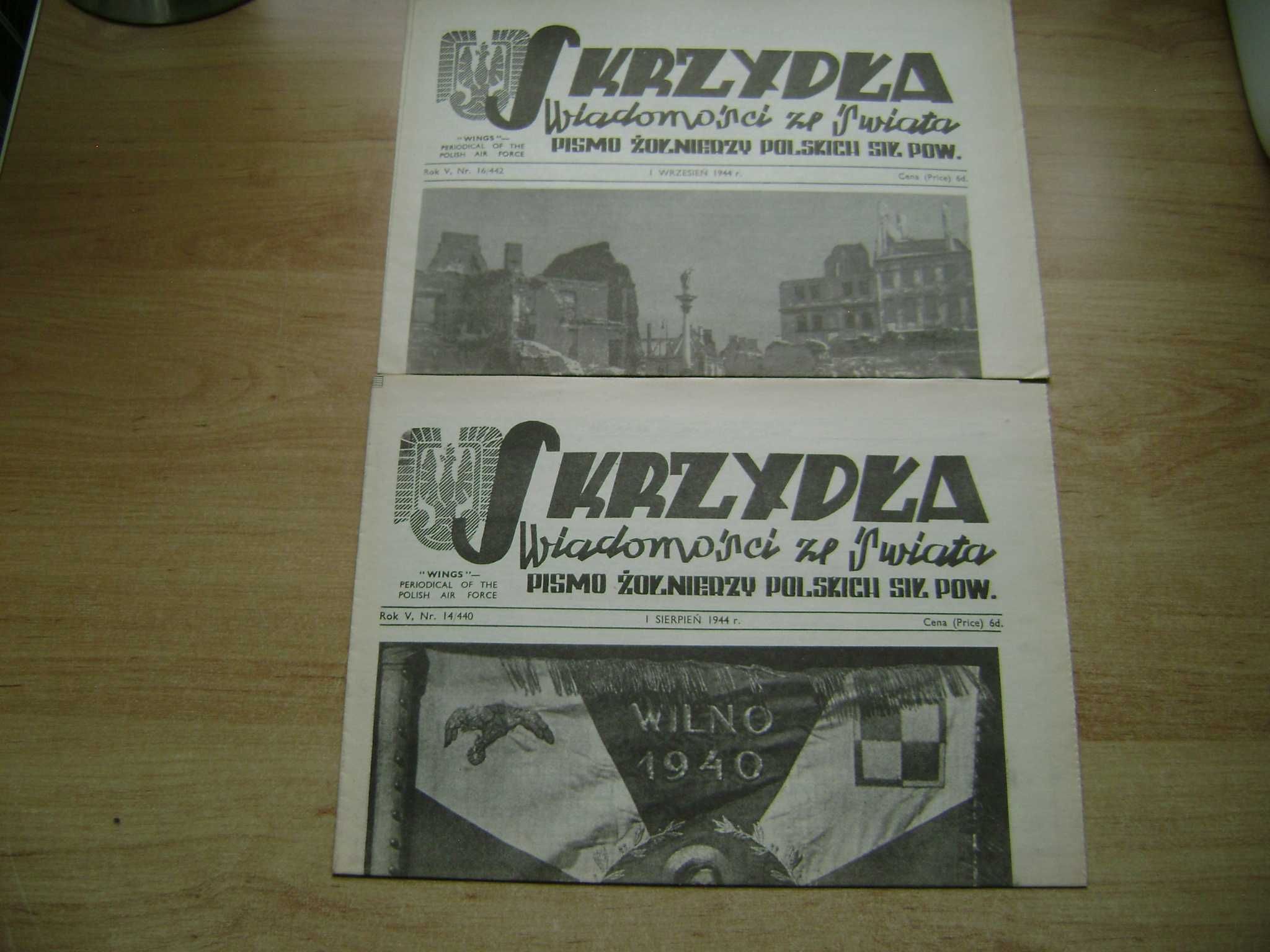 Starocie z PRL - Militaria = Gazety 1944r. Zestaw 15 sztuk Faksymile