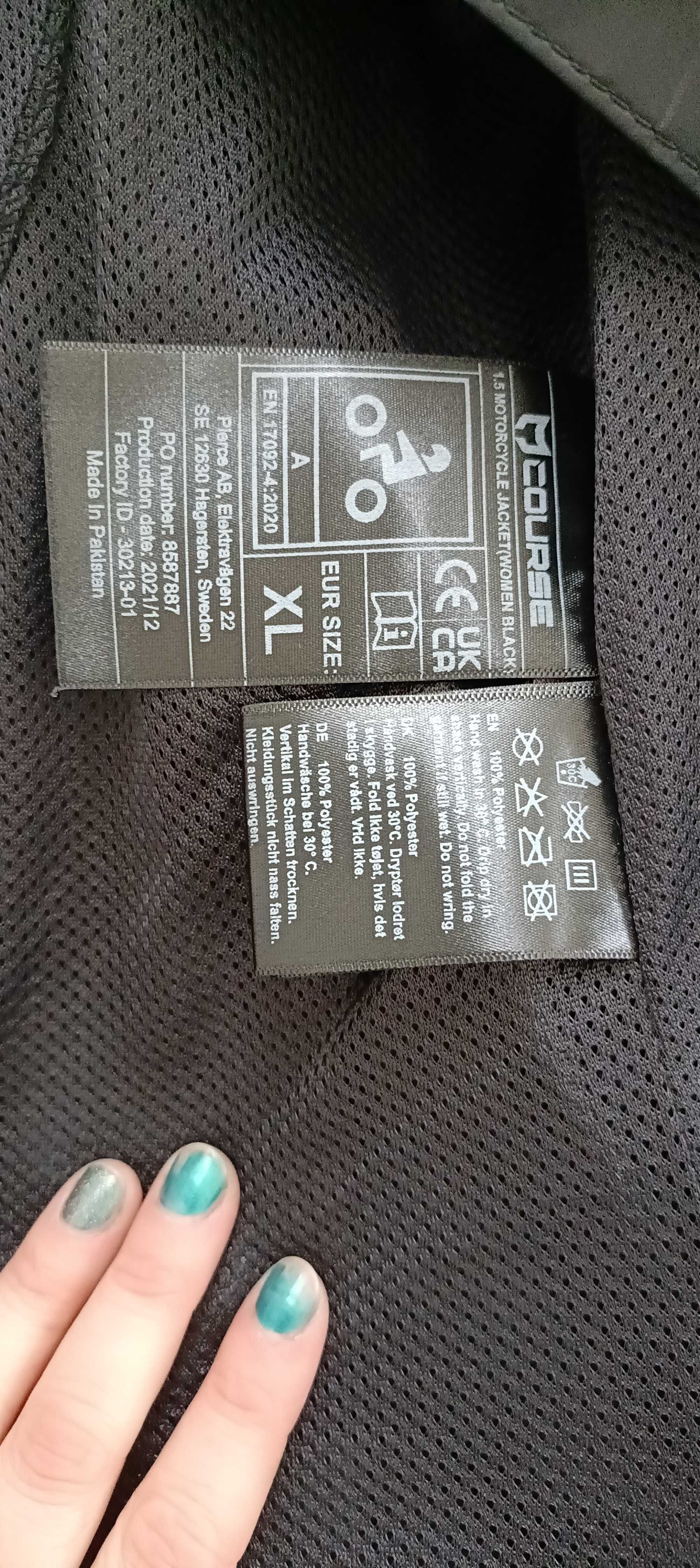 Damski komplet na motocykl KASK roz. s. oraz KURTKA roz. xl usztywiana