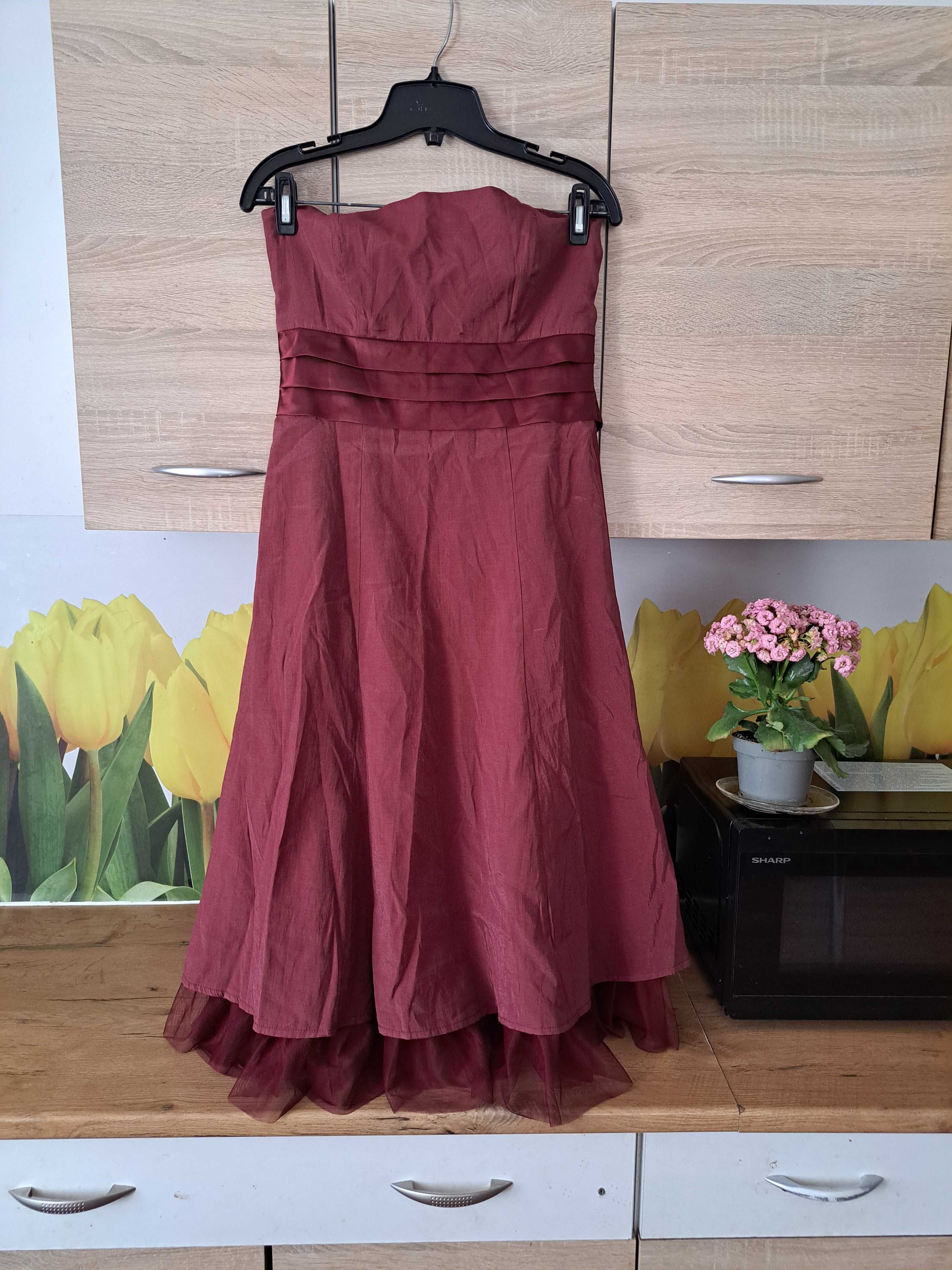 Śliczna koktajlowa sukienka Amaranto rozmiar 40 bawełna/poliester