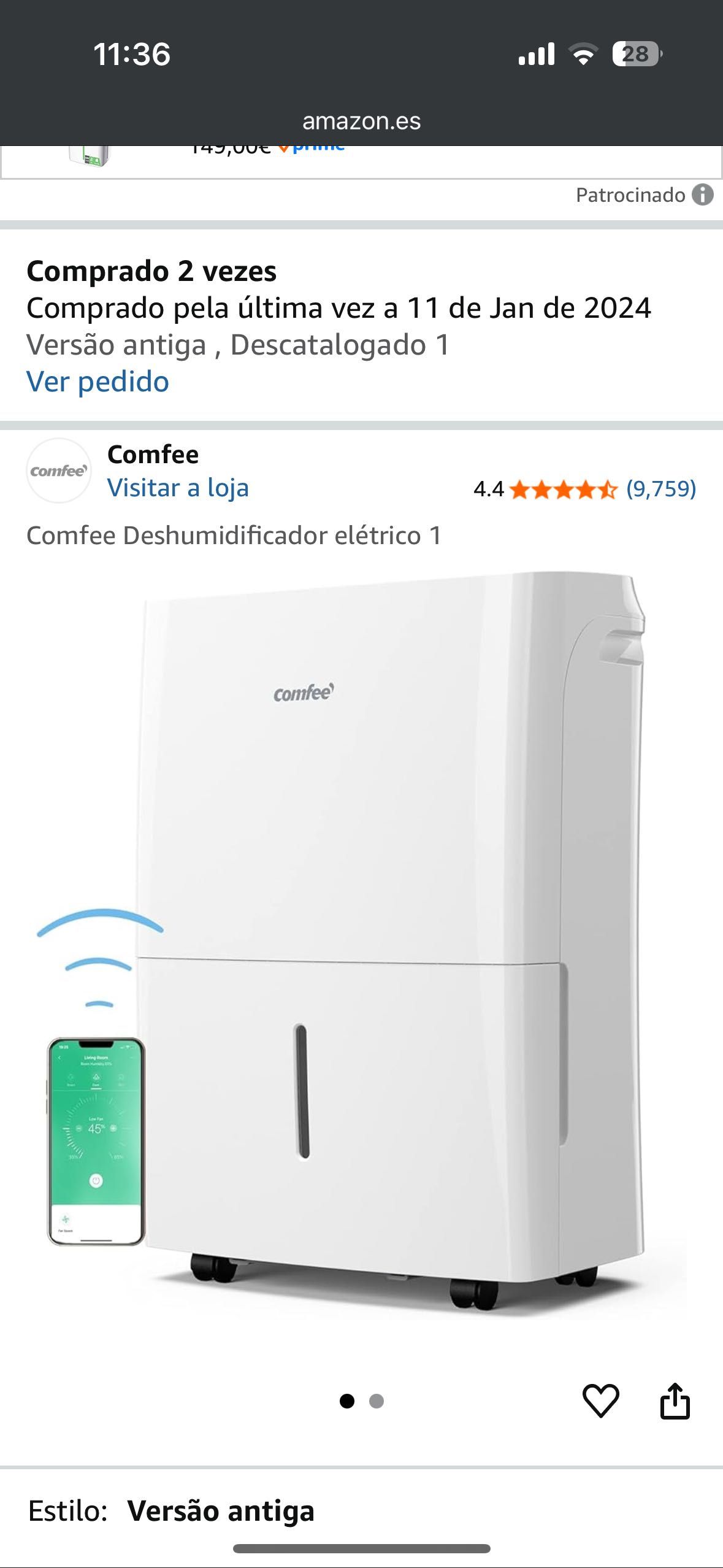 Desumidificador Comfee semi novo