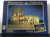 Conjunto 2 Puzzles Fluorescentes: Coliseu Roma + Torre Eiffel