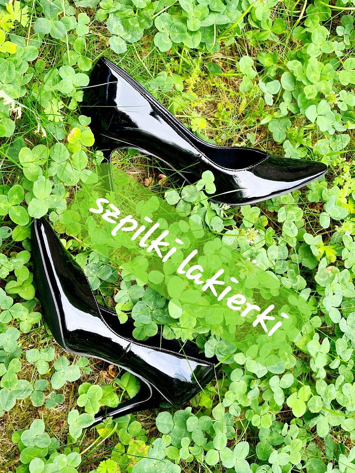 Black shoes Szpilki czarne lakierki 36 randka praca impreza Nowe