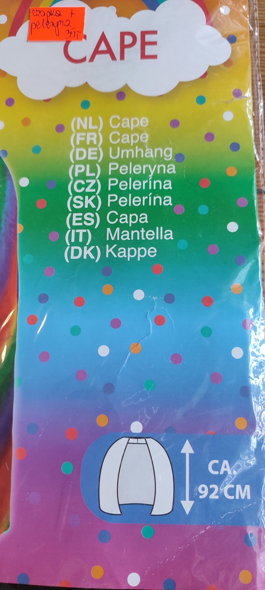 Peleryna + czapka strój przebranie dla dorosłych