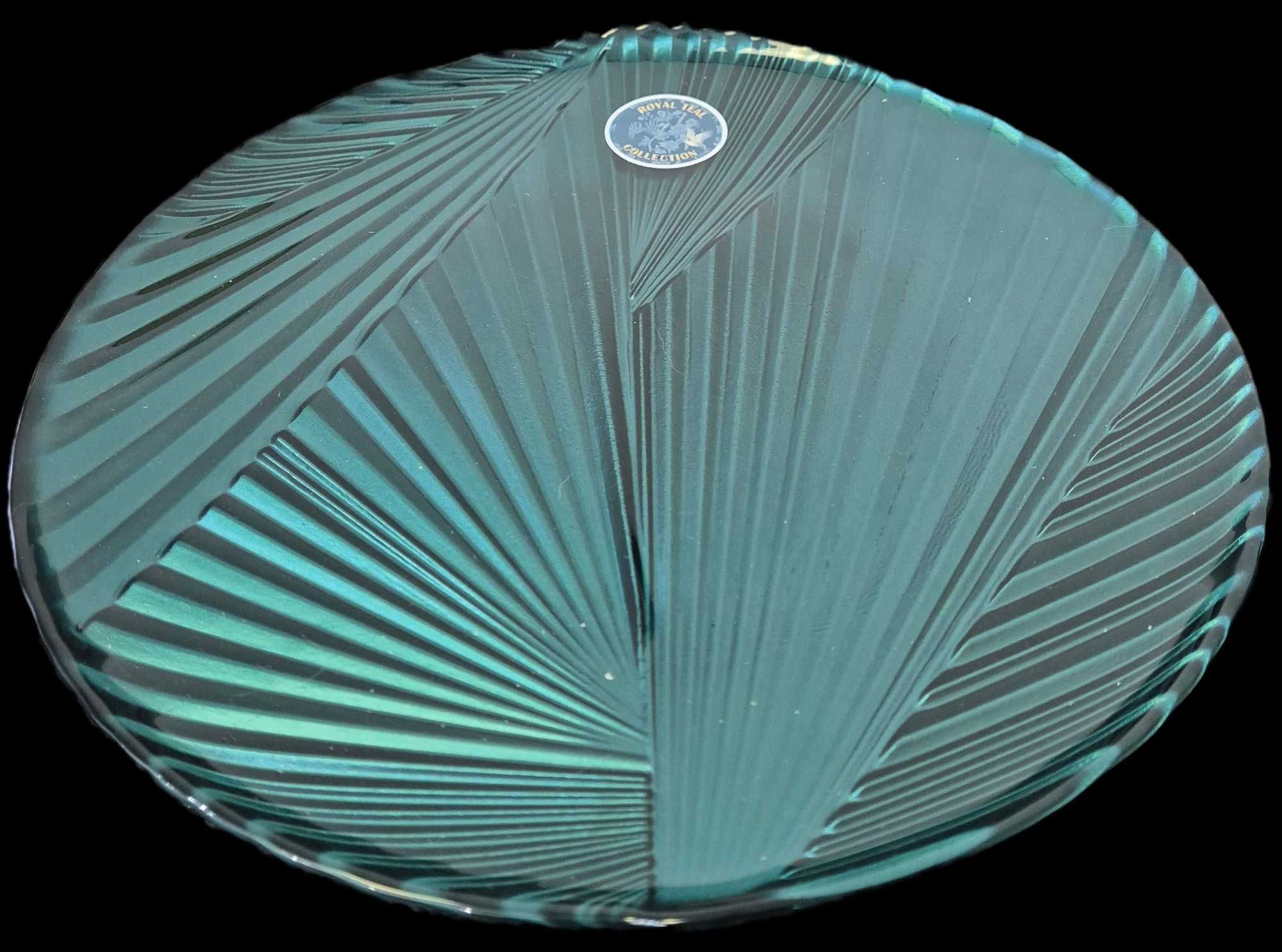 Patera szklana z perłową poświatą kolekcja Royal Teal Collection Pepco