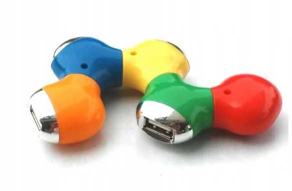 HUB 4-portowy rozdzielacz USB Obrotowy Kolorowy