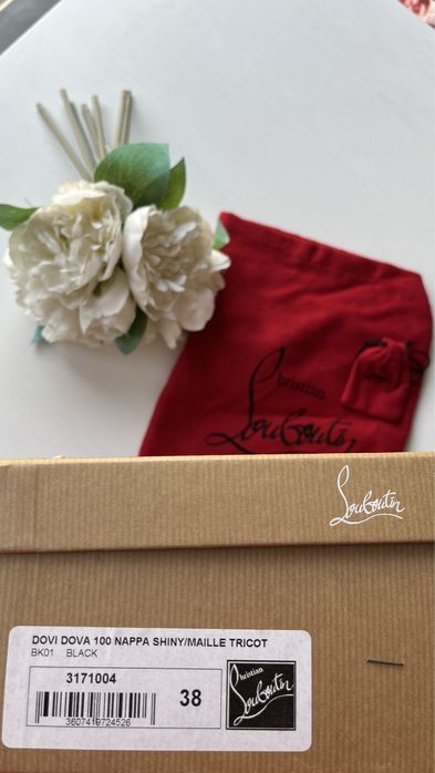 Christian Louboutin skarpetkowe botki z kolcami 38 Dovi Dora 100
