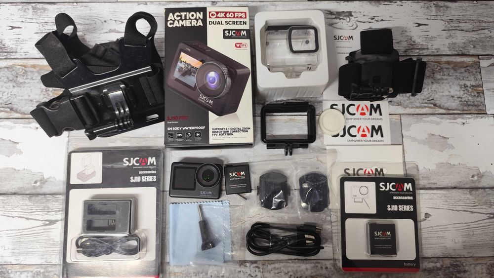kamera SJCAM SJ10 Pro Dual Screen 4k 60fps - fajny zestaw