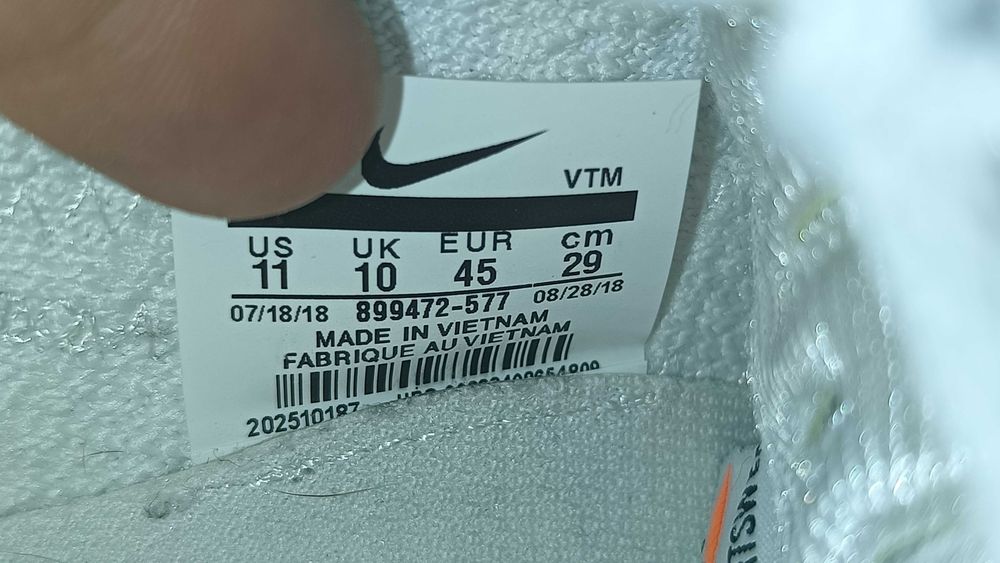 Męskie sneakersy NIKE AIR VAPORMAX FLYKNIT OFF-WHITE r.45 stan b.dobry