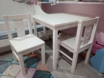 Stolik i dwa krzesełka dla dzieci Ikea kritter