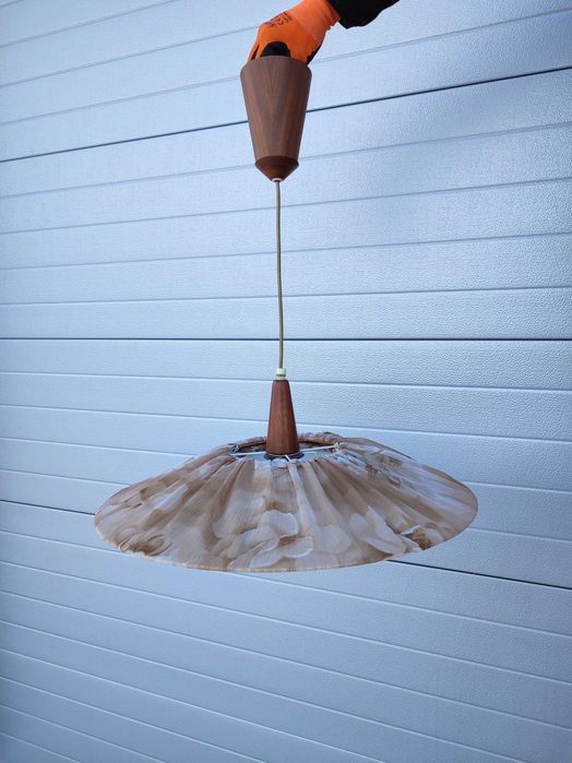 Tekowy żyrandol - lampa wisząca - Teak - Vintage - design - Dania -