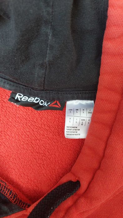 Bawełniana czerwona bluza z kapturem REEBOK CrossFit, R. L