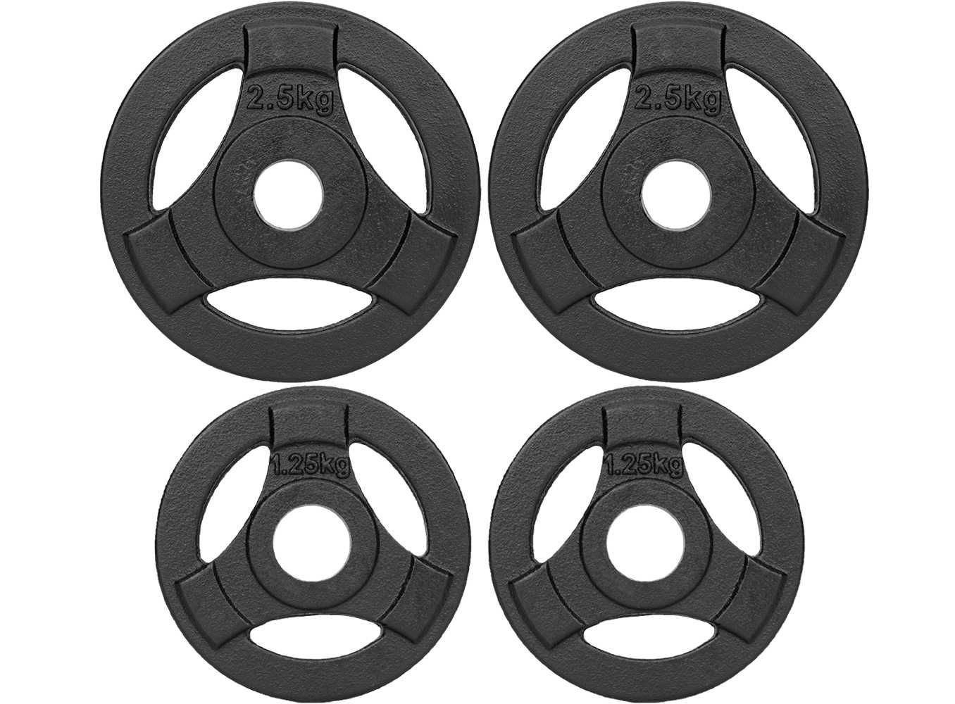 Obciążenie żeliwne zestaw 7,5kg 4 talerze 2x2,5kg + 2x1,25kg 28mm ŁDZ