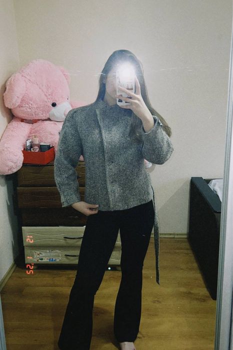 теплий піджак блейзер з поясом