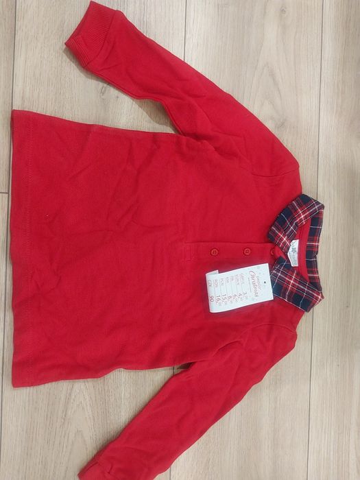 Bkuzka świąteczna z kołnierzykiem nowa r.92 cm