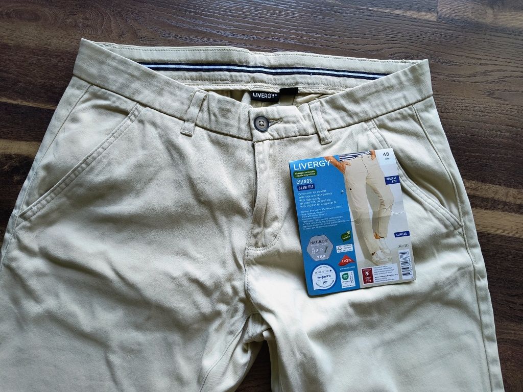 Spodnie męskie chinos slim fit Lidl r. 48
