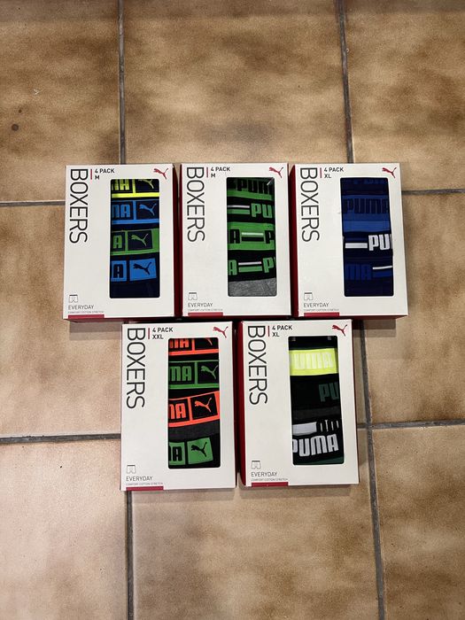 Чоловічі труси боксери Puma оригінал нові в упаковці чорні сірі сині