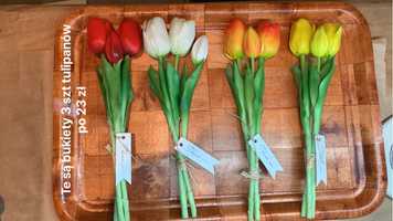 Sprzedam bukiet z 3 szt tulipanow gumowych