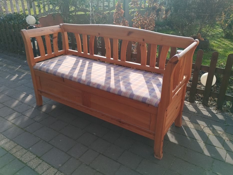 Ławka drewniana ławka sosnowa ławka ze schowkiem