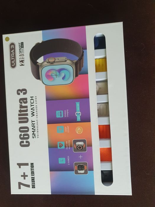 Smart watch C60 Ultra 3 z 7 paskami