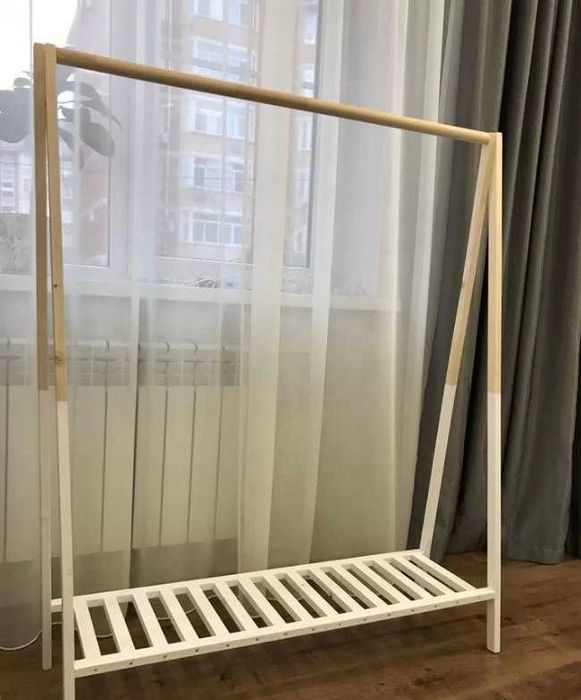 Вішалка стійка для одягу Рейл  Вешалка напольная для одежды деревянная