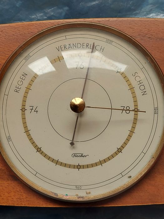 Stary barometr stacja pogody firma FISCHER