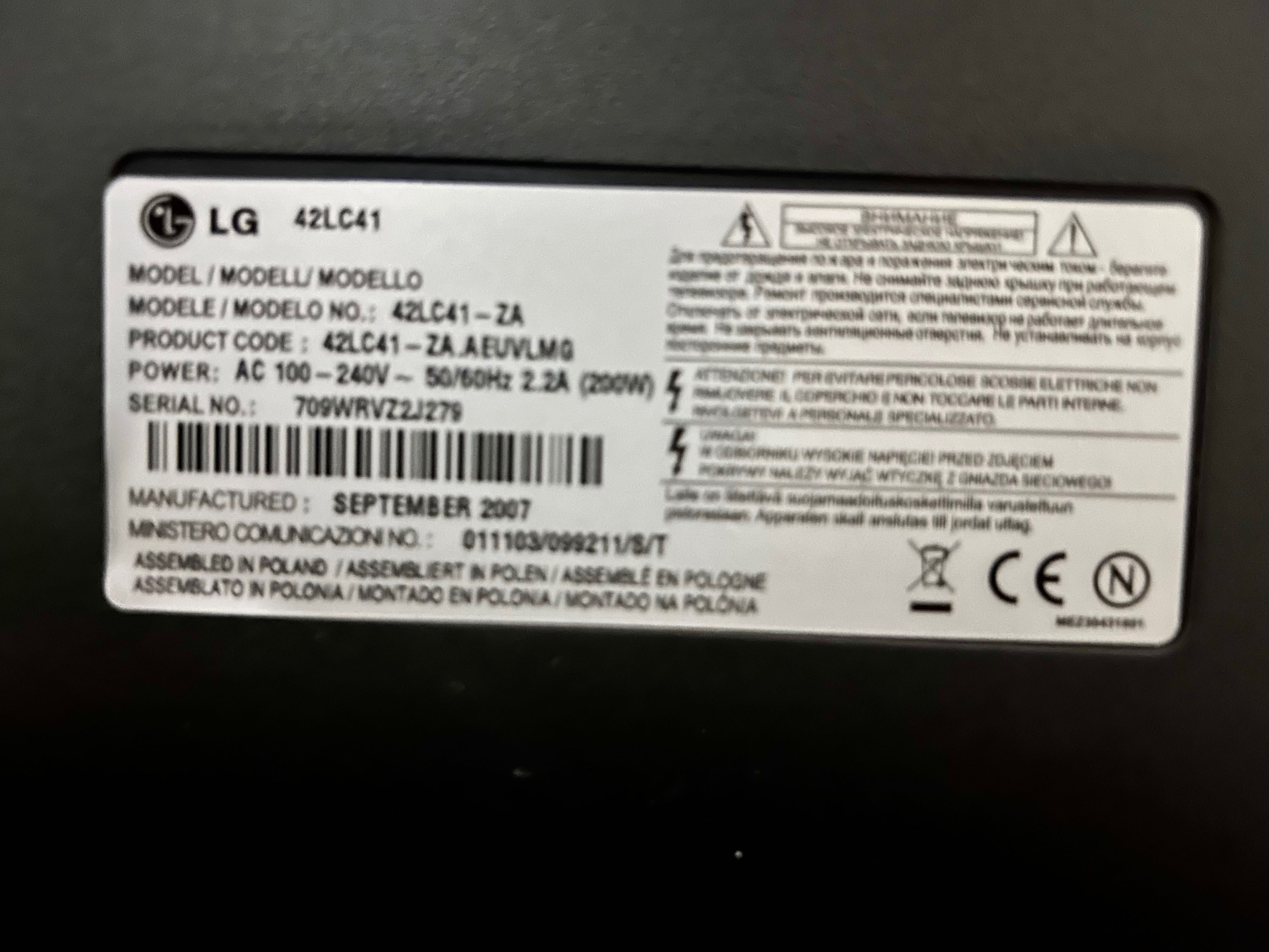 LG 42LC21 de 42”” impecável