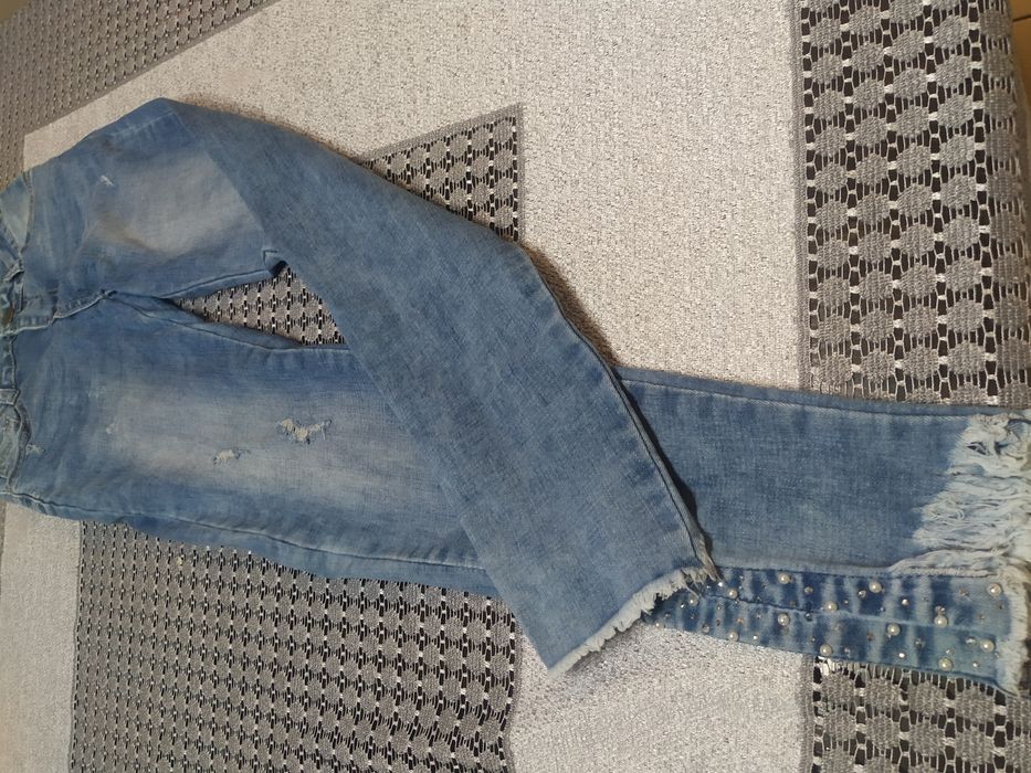 Spodnie jeansowe, jasny jeans r S