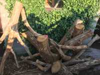 Drewno dębowe pnie gałęzie okorowane nieokorowane na meble ogrodowe
