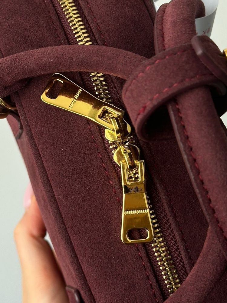 Torebka Miu Miu Arcadie Suede Bag Burgundy