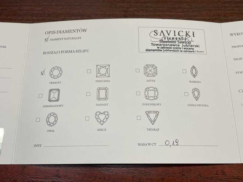 Złoty Pierścionek - 14K - 1,46g - Diamenty - SAVICKI - KRAKÓW