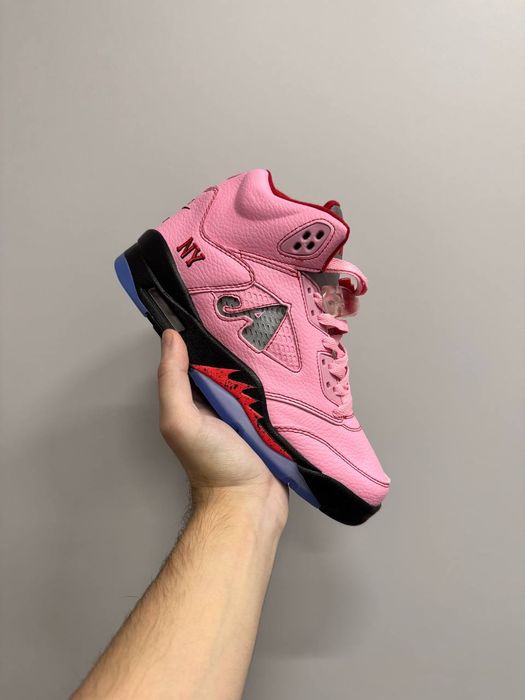 Кроссовки Nike Air Jordan 5 Pink (36-42) Розовые красовки джорданы