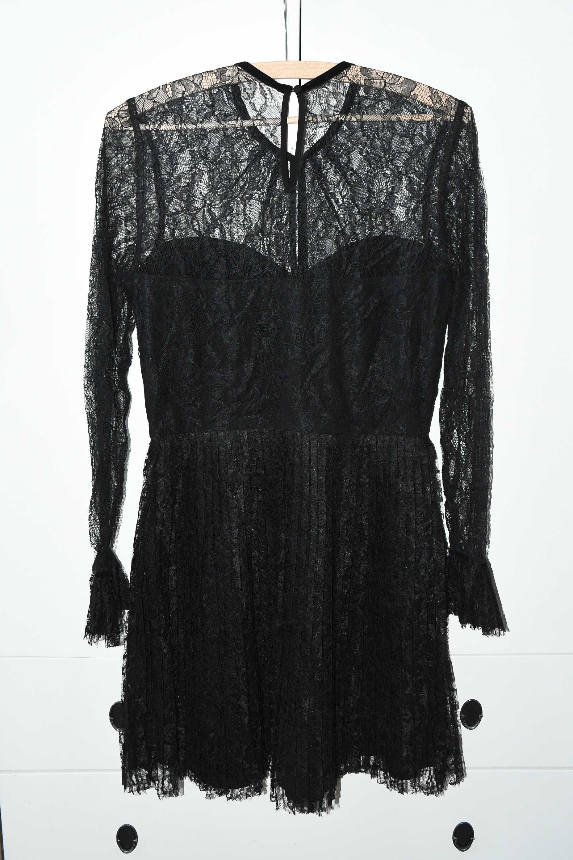 Sukienka koronkowa H&M czarna r. 38